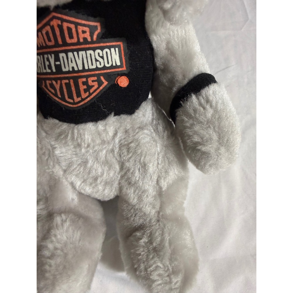 Vintage Harley Davidson Bulldog Plush Biker Dog Play-By-Play Grey 10 Inch - Picture 7 of 8